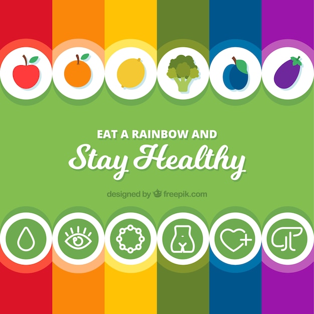 Free vector colorful composition with healthy food