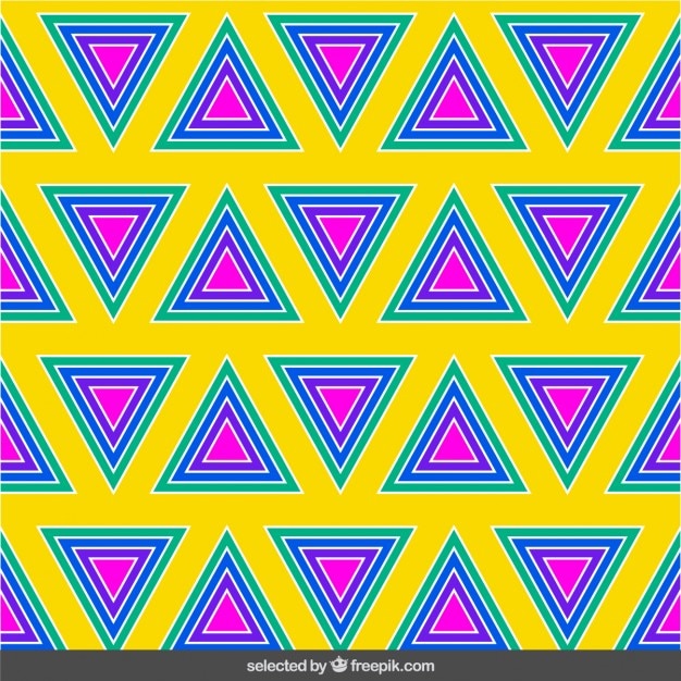 Free vector colorful concentric triangles pattern