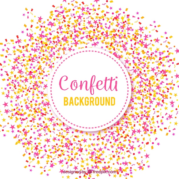 Free vector colorful confetti background in flat style