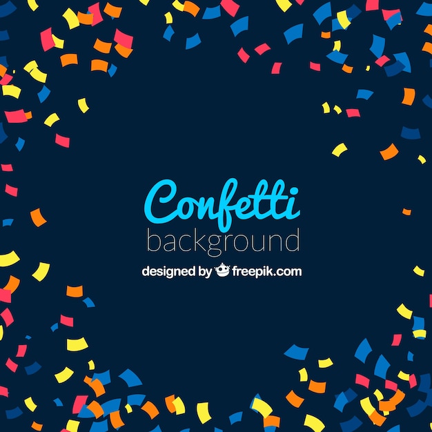 Colorful confetti background in flat style