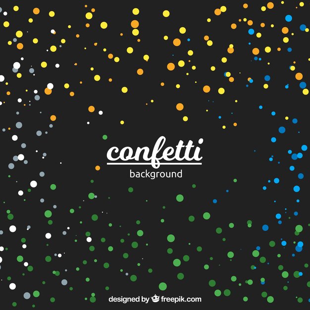 Colorful confetti background in flat style