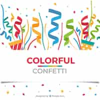 Free vector colorful confetti background in flat style