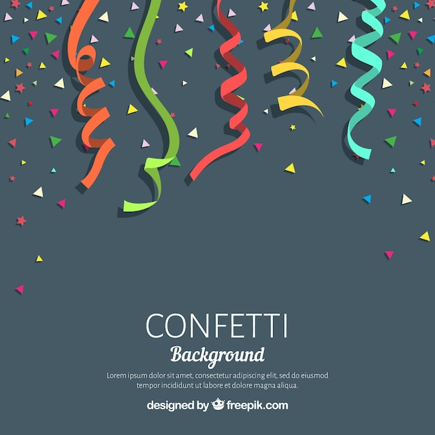Free vector colorful confetti background in flat style
