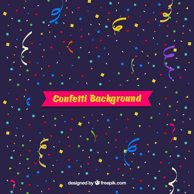 Colorful confetti background in flat style