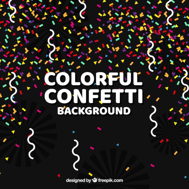 Free vector colorful confetti background in flat style