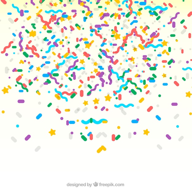 Colorful confetti background in flat style