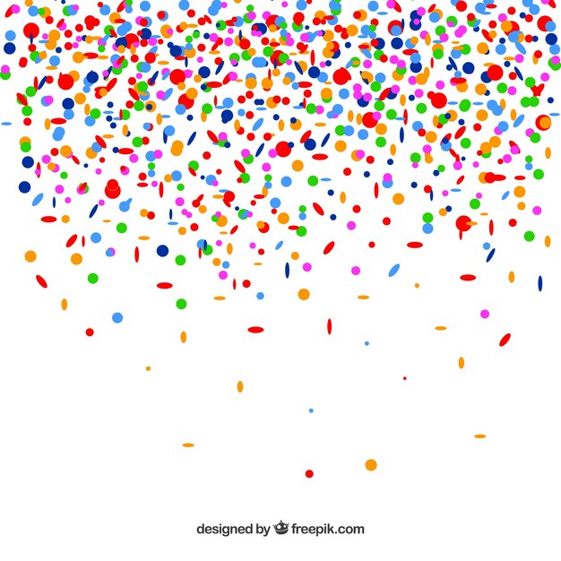 Colorful confetti background in flat style