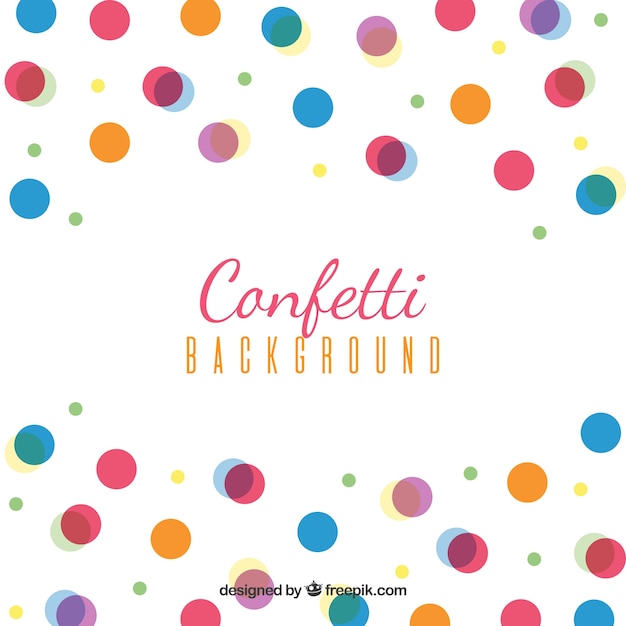 Colorful confetti background in flat style