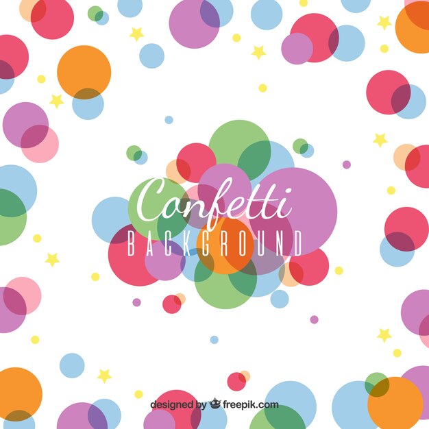 Colorful confetti background in flat style