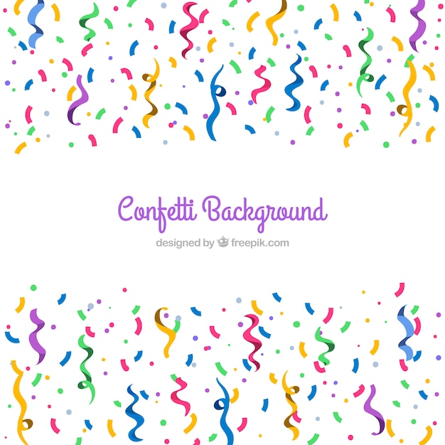 Free vector colorful confetti background in flat style