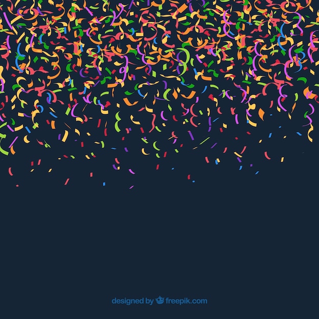 Colorful confetti background in flat style