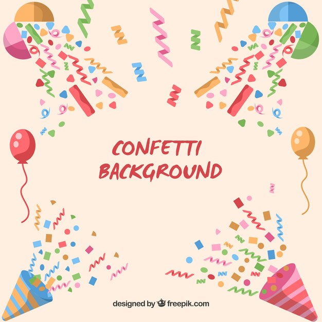 Colorful confetti background in flat style