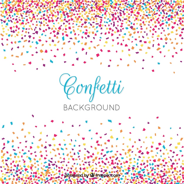 Colorful confetti background in flat style