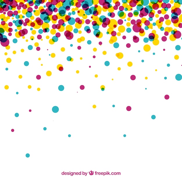 Colorful confetti background in flat style