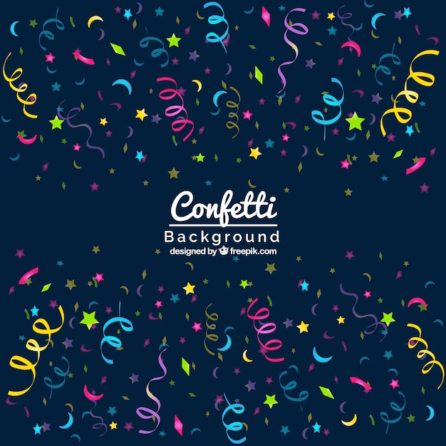 Colorful confetti background in flat style