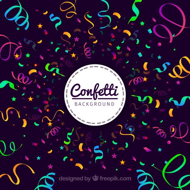 Colorful confetti background in flat style