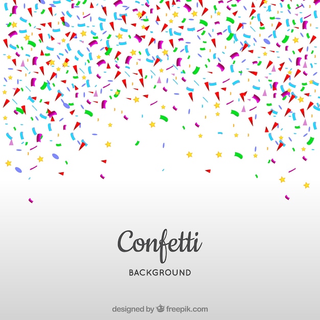 Colorful confetti background in realistic style