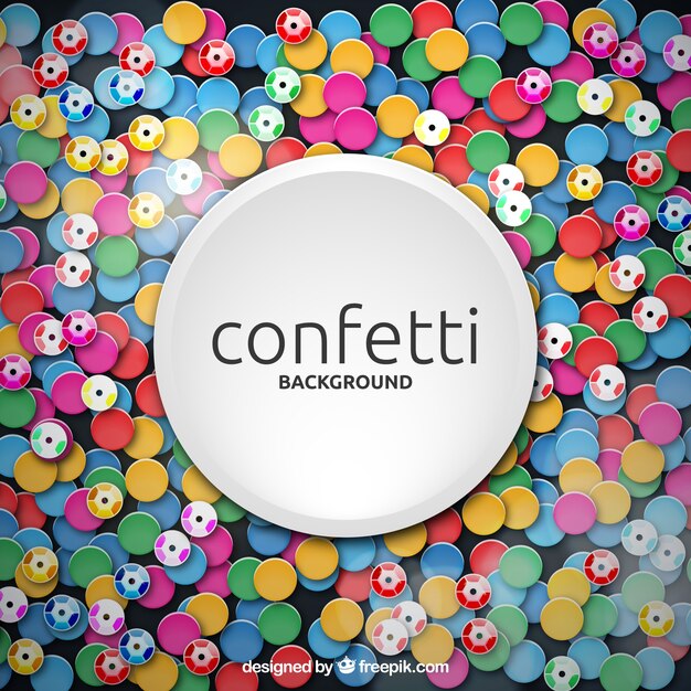 Colorful confetti background in realistic style