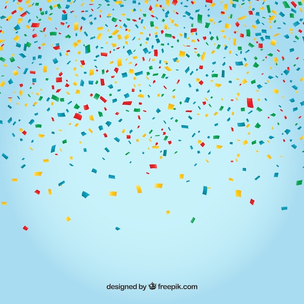 Colorful confetti background in realistic style