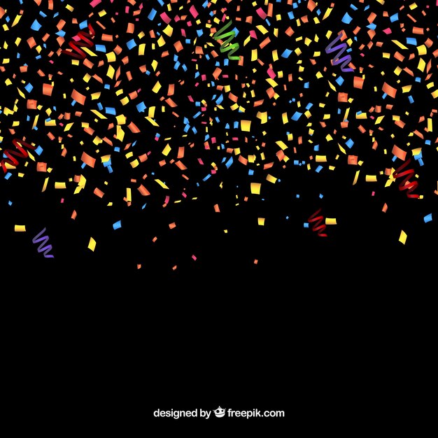 Colorful confetti background in realistic style