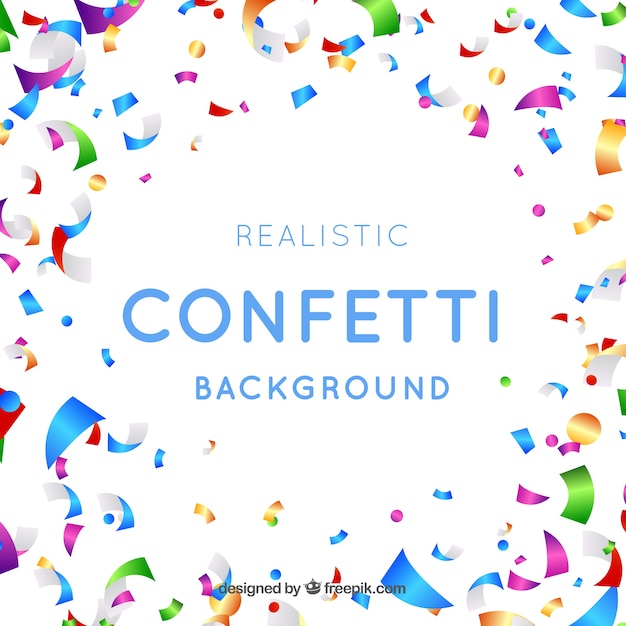 Colorful confetti background in realistic style