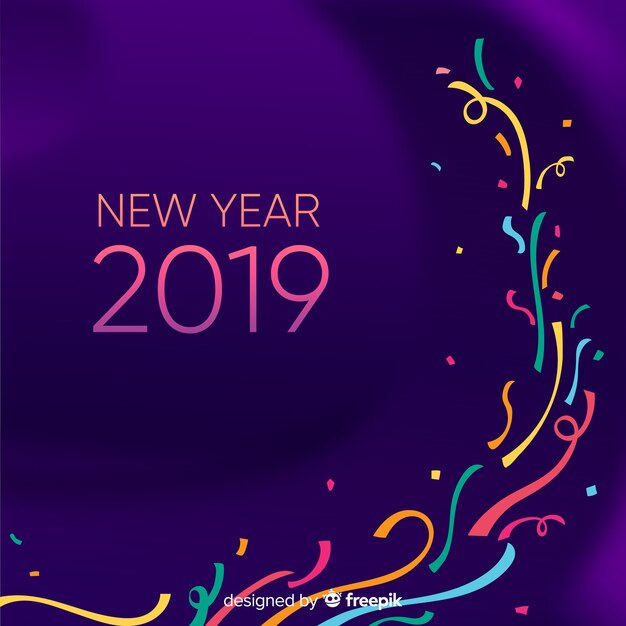 Colorful confetti new year background