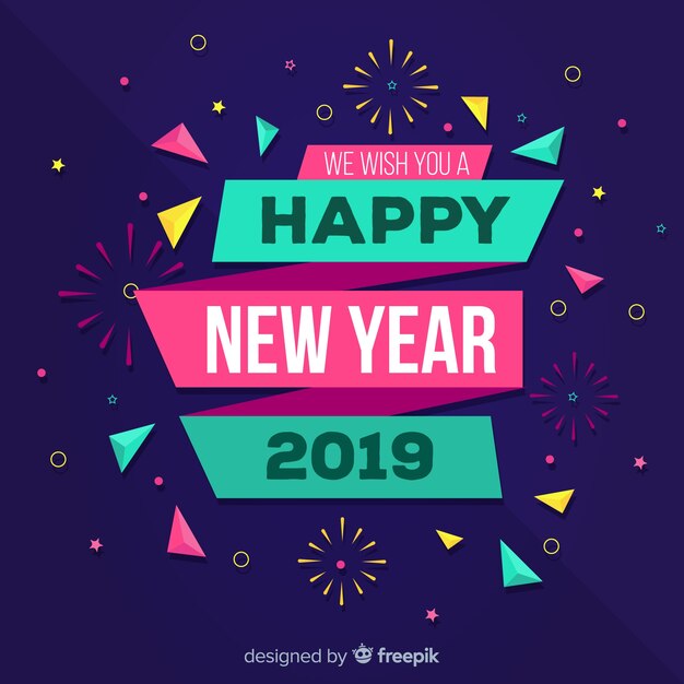 Colorful confetti new year background