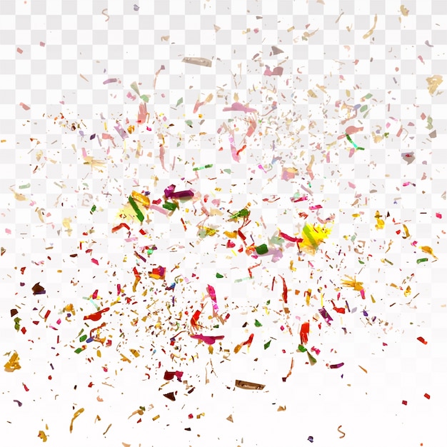 Colorful confetti on transparent background