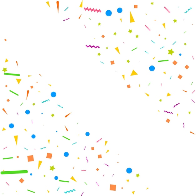Бесплатное векторное изображение Красочный вектор конфетти праздничная иллюстрация падения блестящего конфетти, изолированного на прозрачном белом фоне праздничный декоративный элемент мишуры для дизайна