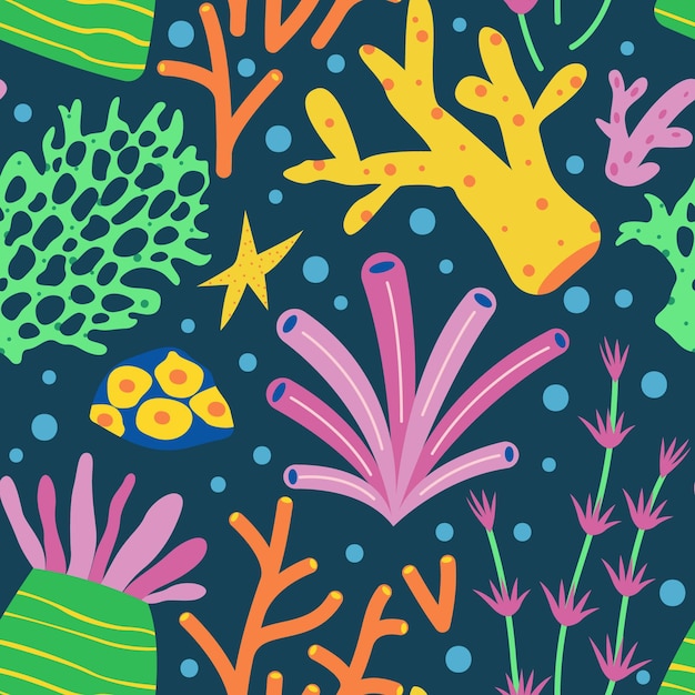 Free vector colorful coral pattern illustrated