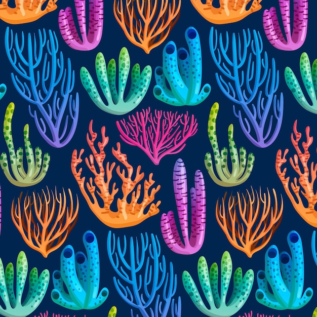 Бесплатное векторное изображение Красочный коралловый узор