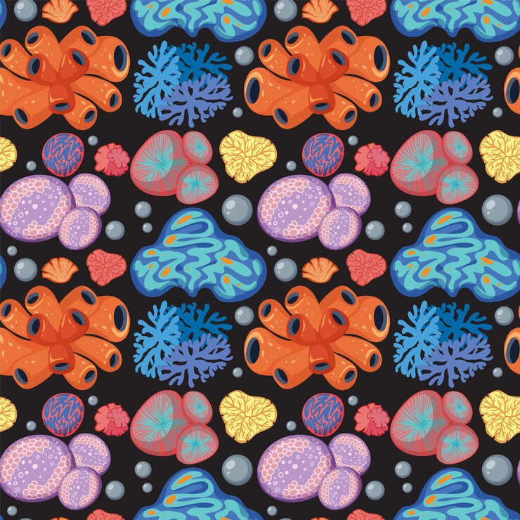 Free Vector colorful coral reef pattern design