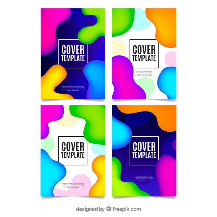 Free Vector colorful cover collection with bubble shapes