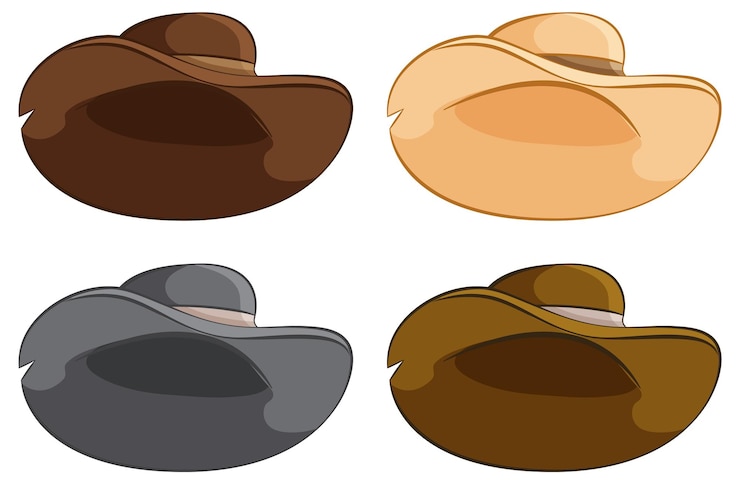 Free Vector colorful cowboy hats vector set