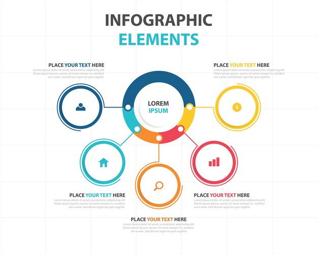 カラフルな抽象的なビジネスインフォグラフィックテンプレート