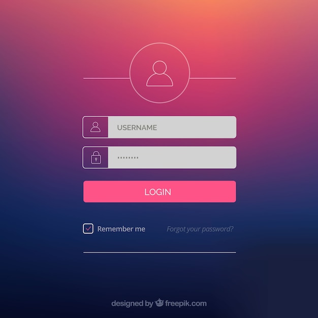 Free vector colorful creative login form