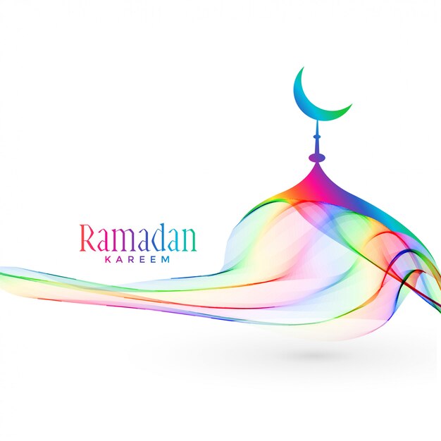 colorful creative mosque design for ramadan kareem season