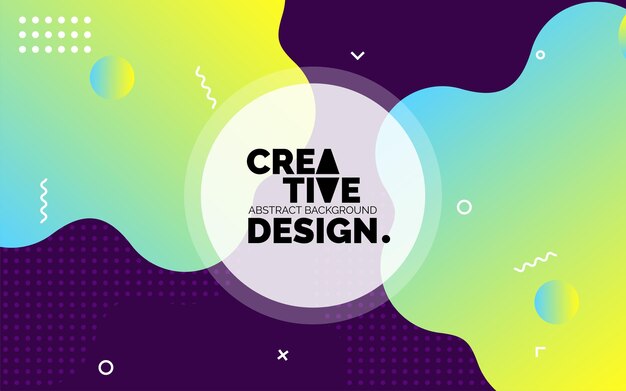 Colorful Creative template banner with gradient color Design with liquid shape Vector illustration