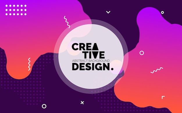 Colorful Creative template banner with gradient color Design with liquid shape Vector illustration