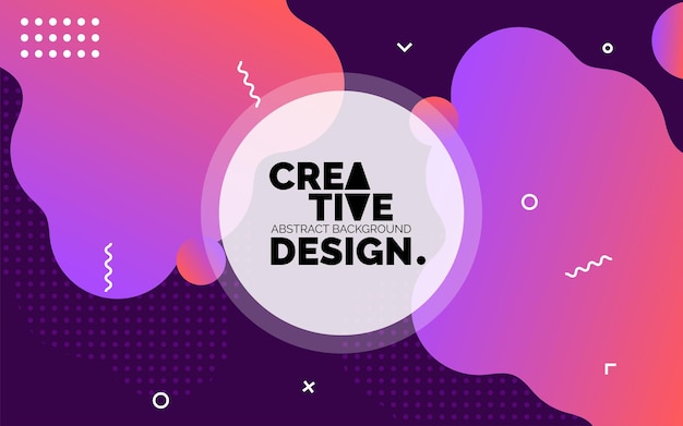 Colorful creative template banner with gradient color design with liquid shape vector illustration