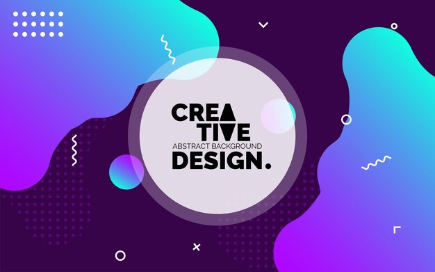 Colorful Creative template banner with gradient color Design with liquid shape Vector illustration