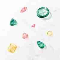 Free vector colorful crystal gem design vector