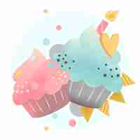 Free vector colorful cupcake vector with a candle