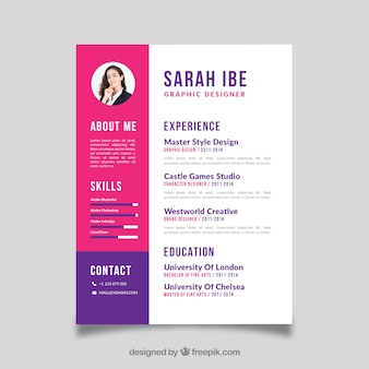 Colorful  curriculum template with flat design