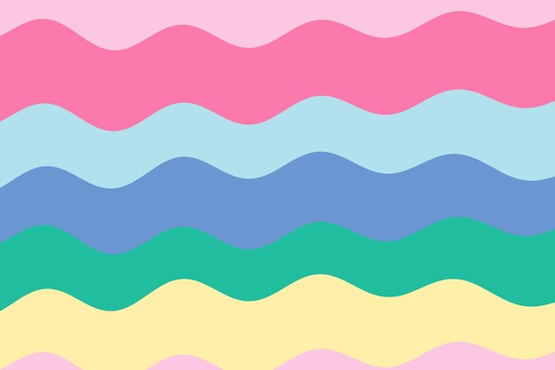 Free vector colorful cursive stripes cute pattern background