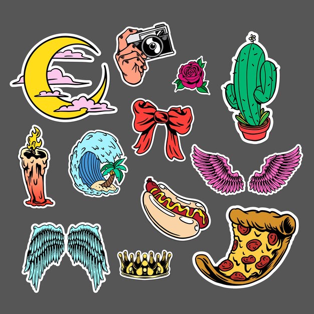 Aesthetic stickers Vectors & Illustrations for Free Download