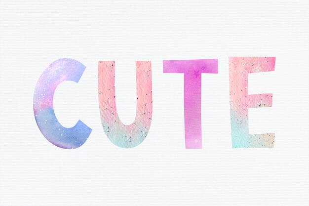 Free vector colorful cute word design vector