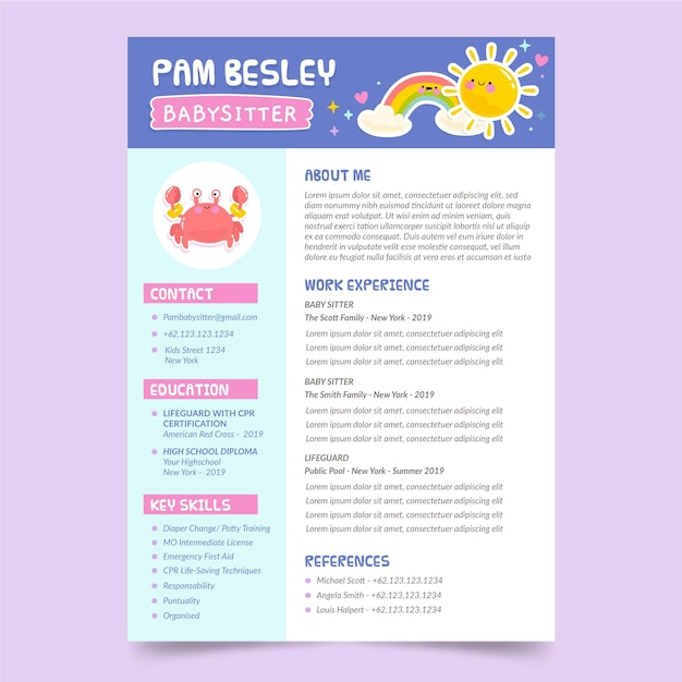 Free vector colorful cv template