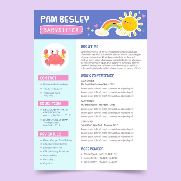 Colorful cv template