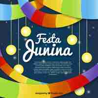 Free vector colorful decorated festa junina background